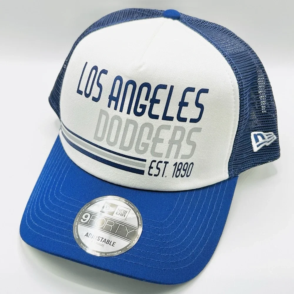 Los Angeles Dodgers New Era Stacked A-Frame 9FORTY Hat Cap Snapback Adjustable